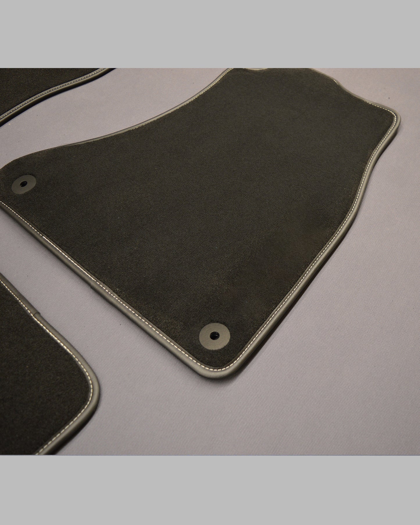 Audi A6 C7 Luxury Car Mats (2011–2018) | Black Carpet & Leatherette Binding with S-Line Logos | Custom Made