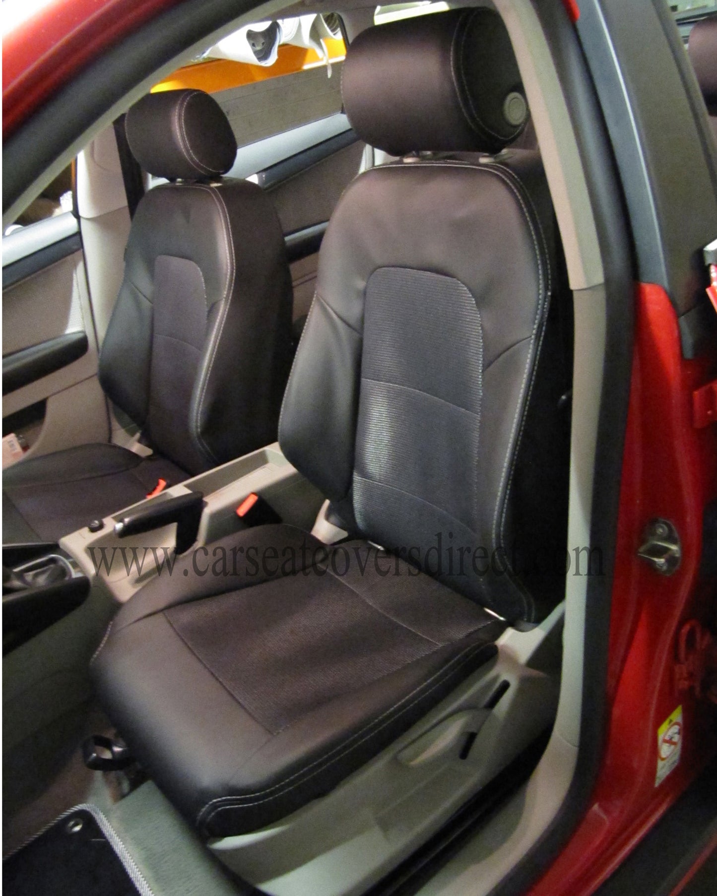 Audi A3 Seat Covers - Black & Blue Leatherette with S-Line Logos