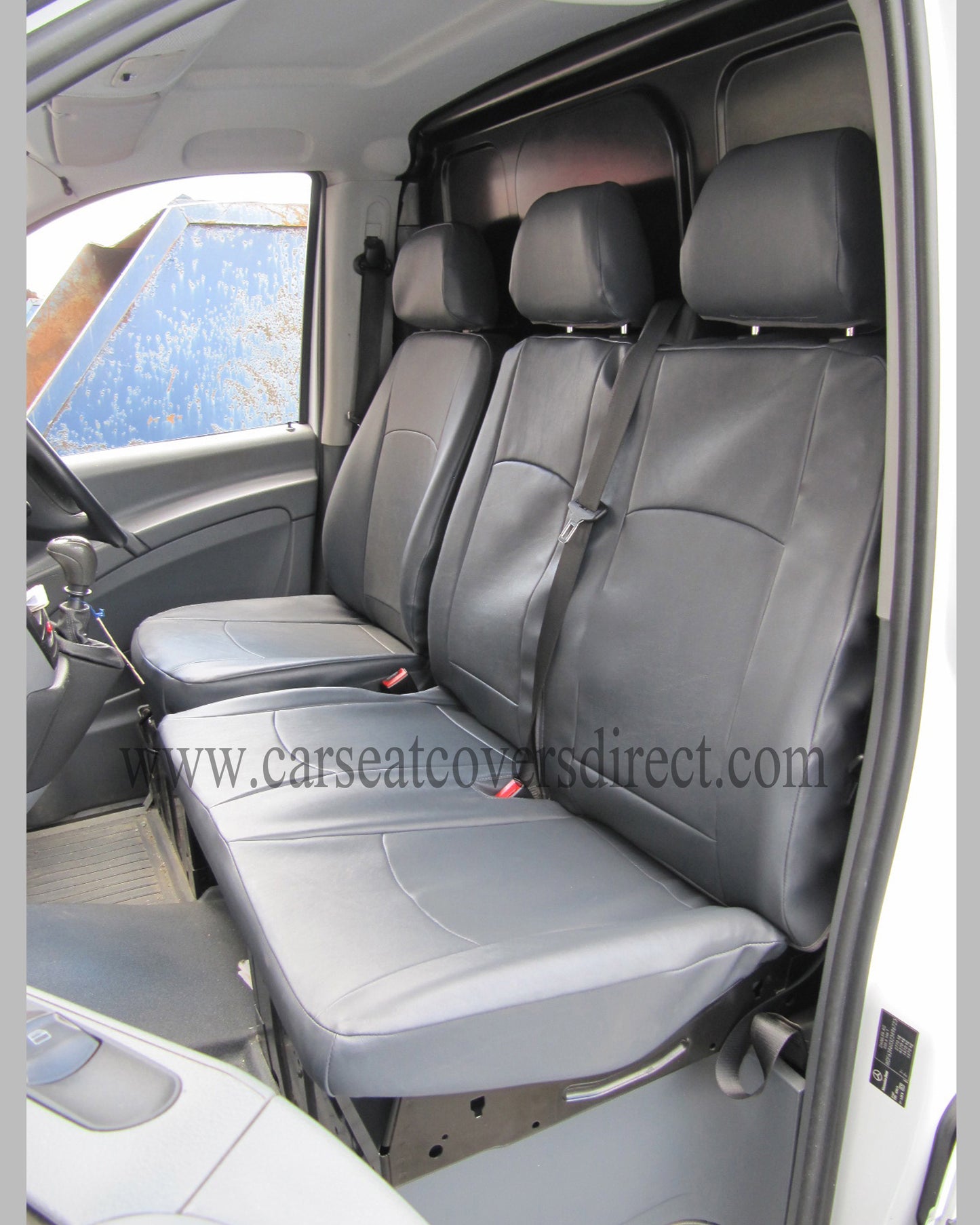 Mercedes Vito 1st Gen Tailored Van Seat Covers | Black Leatherette (1996-2003)