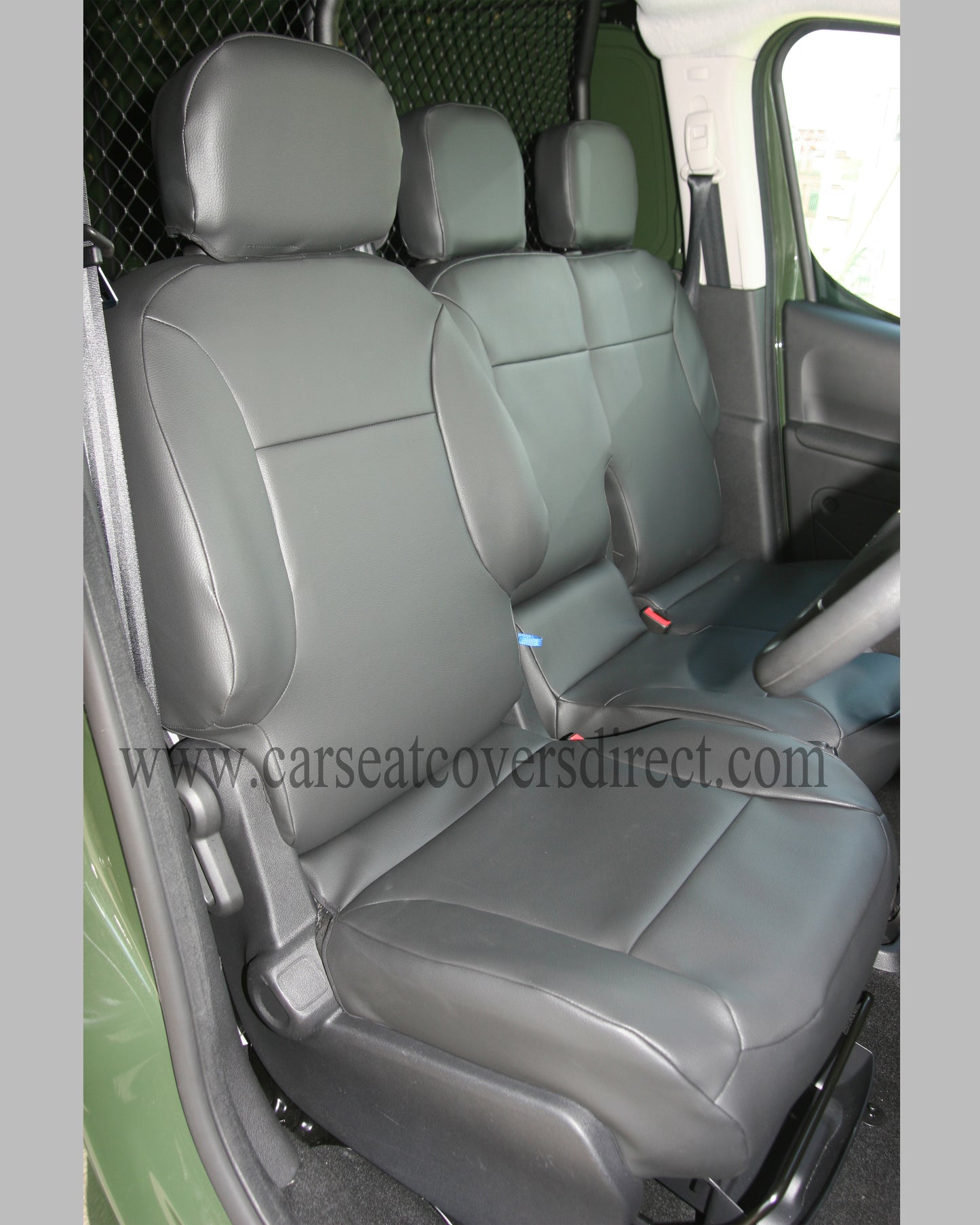 Citroen Berlingo MK2 Black Leatherette Tailored Van Seat Covers (2008-Present)