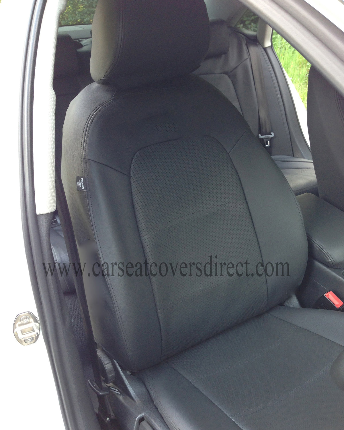Audi A4 B8 Seat Covers (2008–2016) | Black Leatherette & Perforated Centre Panels | Custom Made to Order
