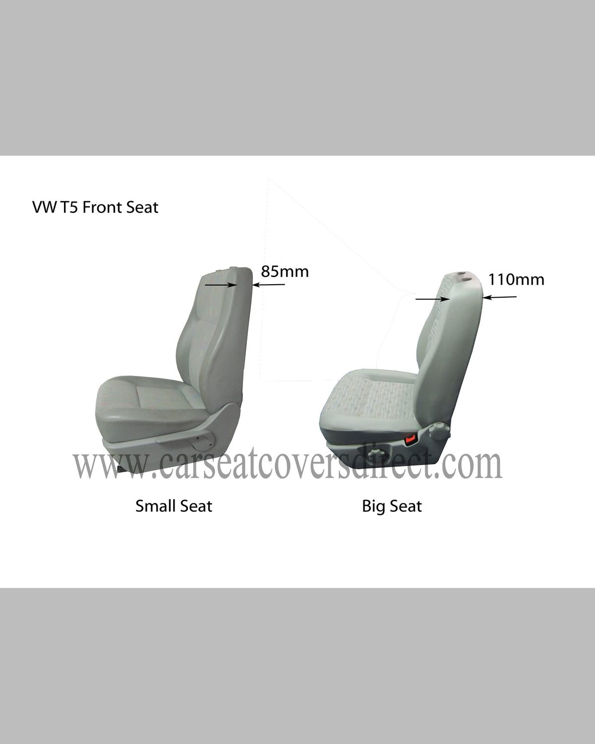Volkswagen Transporter T5 Seat Covers | Black & Silver Diamond Leatherette