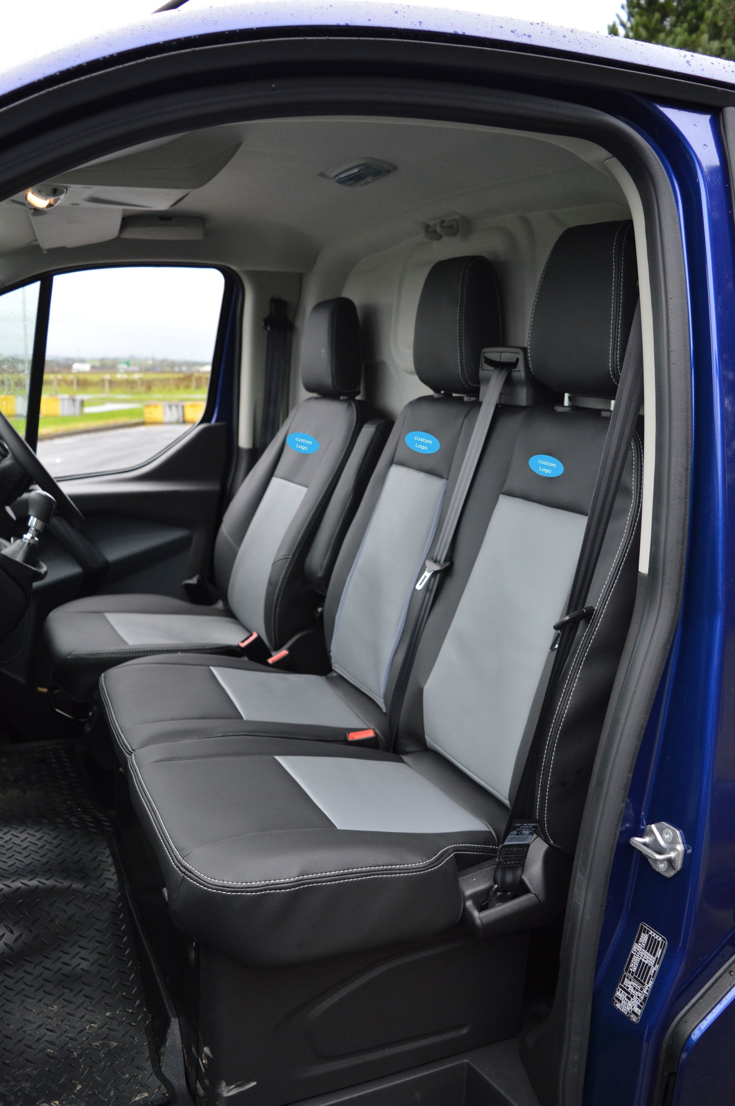 Ford Transit Custom Seat Covers | Cirrus & Forli Grey Leatherette | UK Made