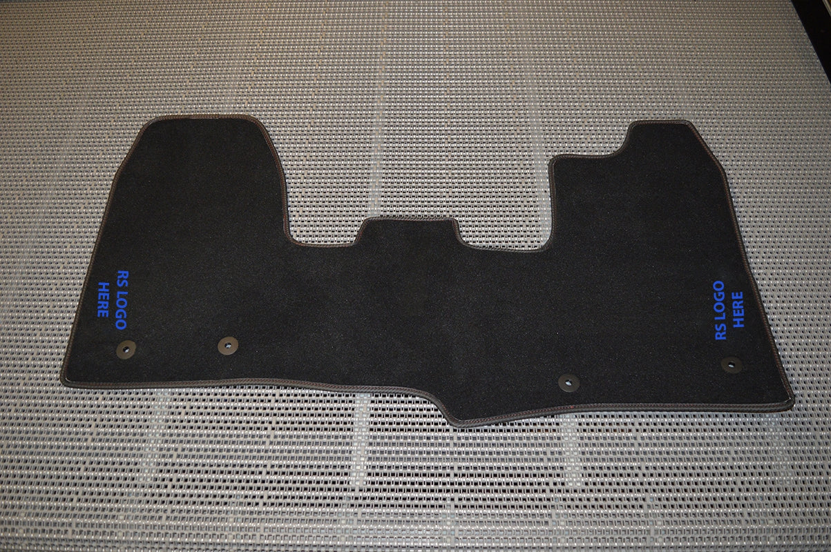 Ford Transit Custom Luxury Carpet Floor Mats - Black With RS Logos