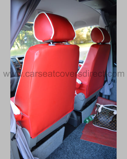Volkswagen Transporter T5 Red & White with Piping Captain Seats