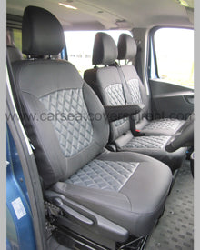 Vauxhall / Opel Vivaro Tailored Seat Covers - Charcaol with Grey Diamonds (Crew Cab)