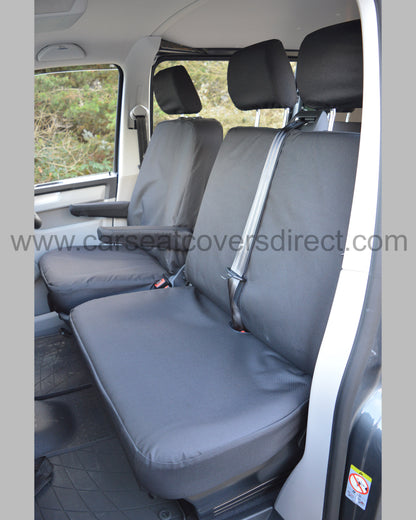 Volkswagen VW Transporter T6 Heavy Duty Seat Covers - Black