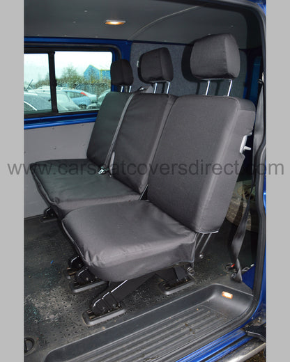 Volkswagen VW Transporter T5 Kombi Heavy Duty Seat Covers - Black Crew Cab