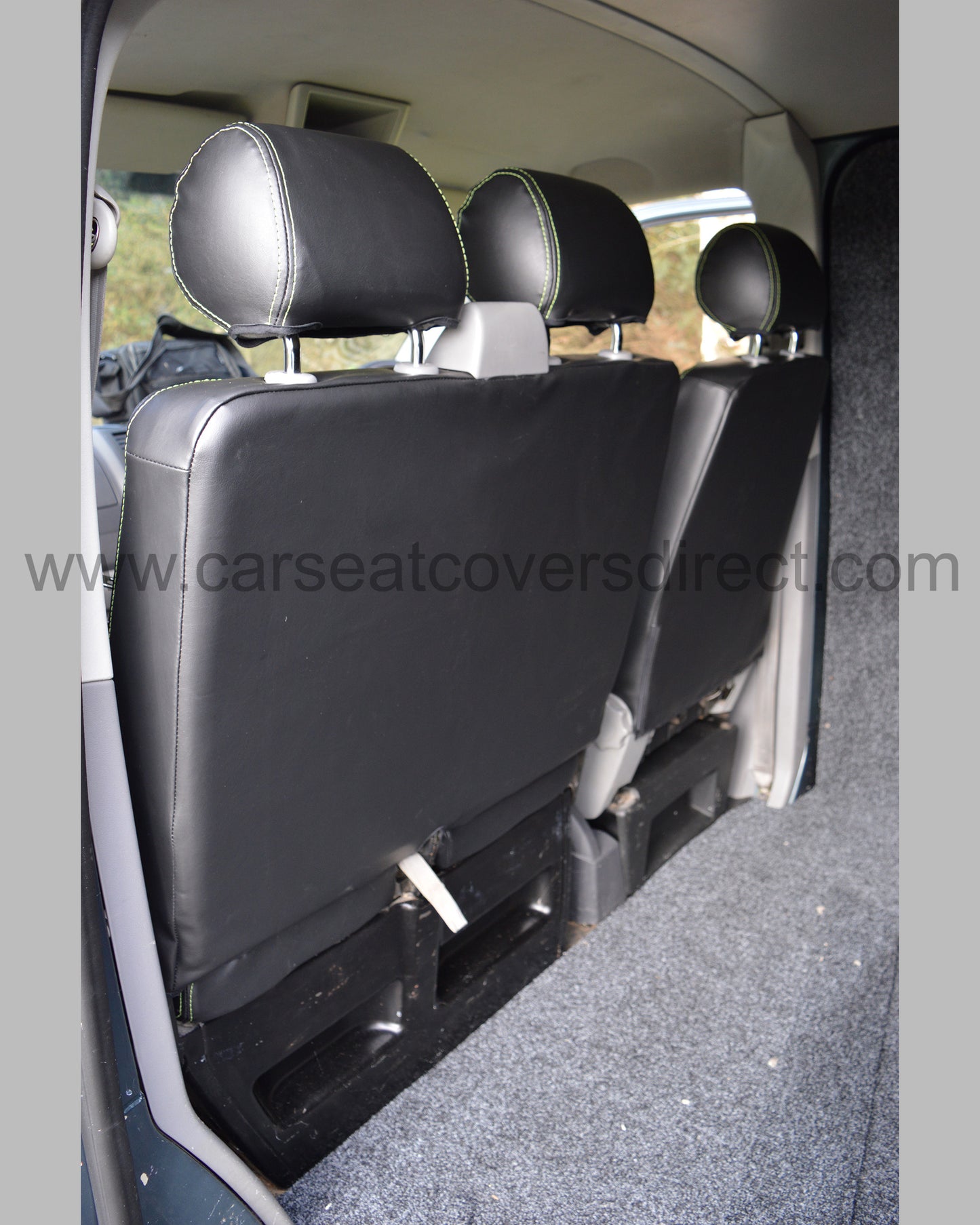 Volkswagen Transporter T5 Seat Covers - Black & Citrus Green Diamonds