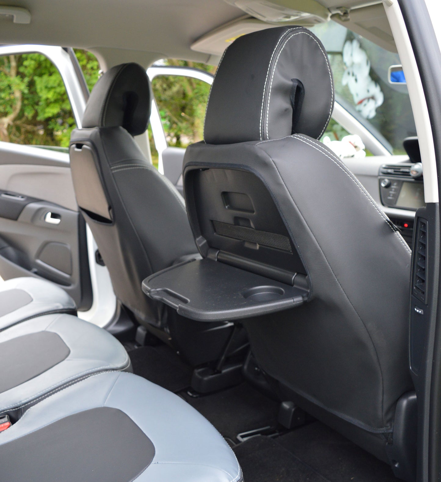 Citroen C4 Picasso Tailored Seat Covers - Charcoal leatherette with Logos (2013 - Present) 5 seater