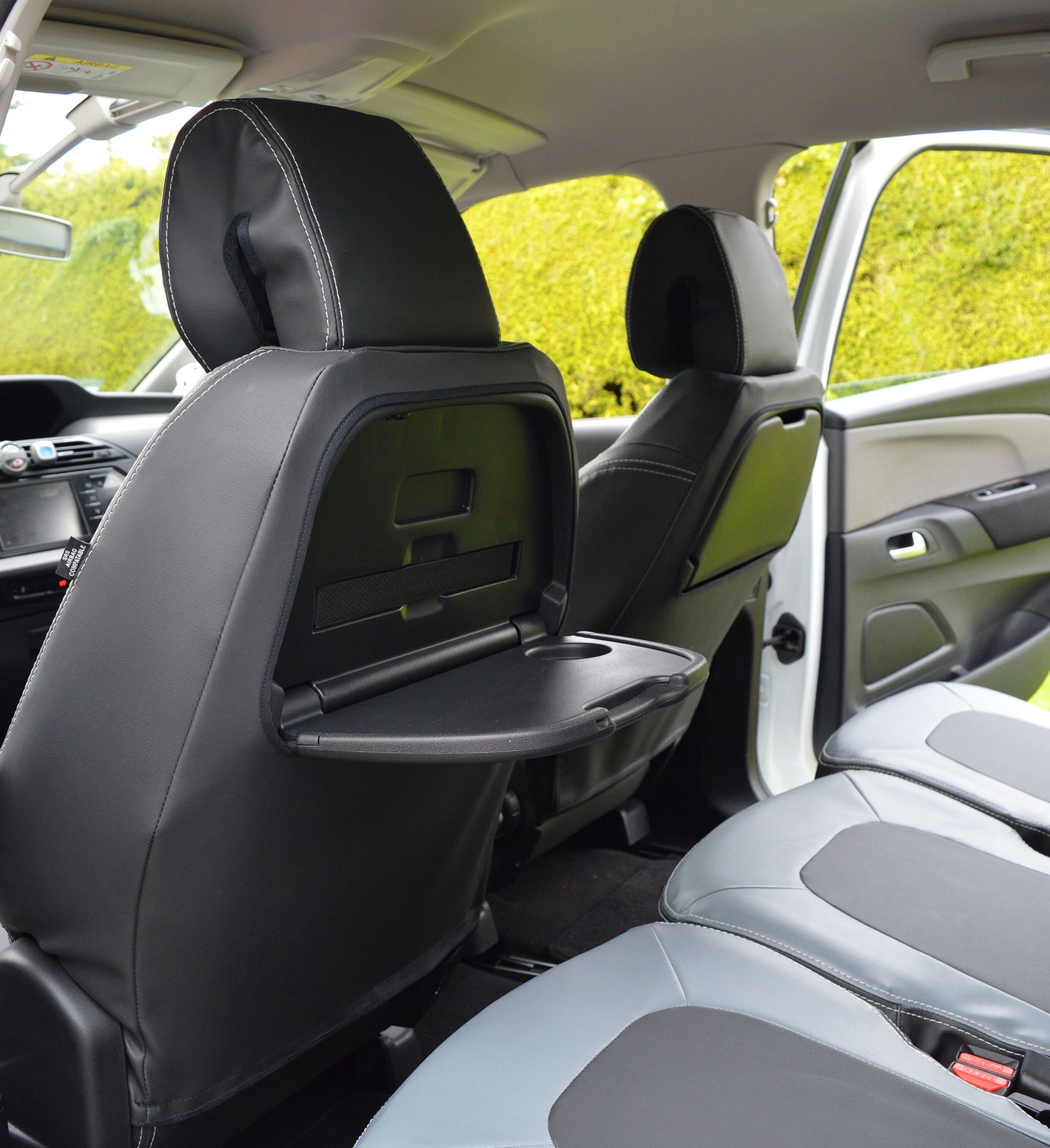 Citroen C4 Grand Picasso Tailored Seat Covers - Charcoal & Forli Grey Leatherette with Logos (2013 - Present) 7 seater