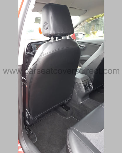 Seat Leon Seat Covers - Black with Cloth Centres (3rd Gen 2013-Present)