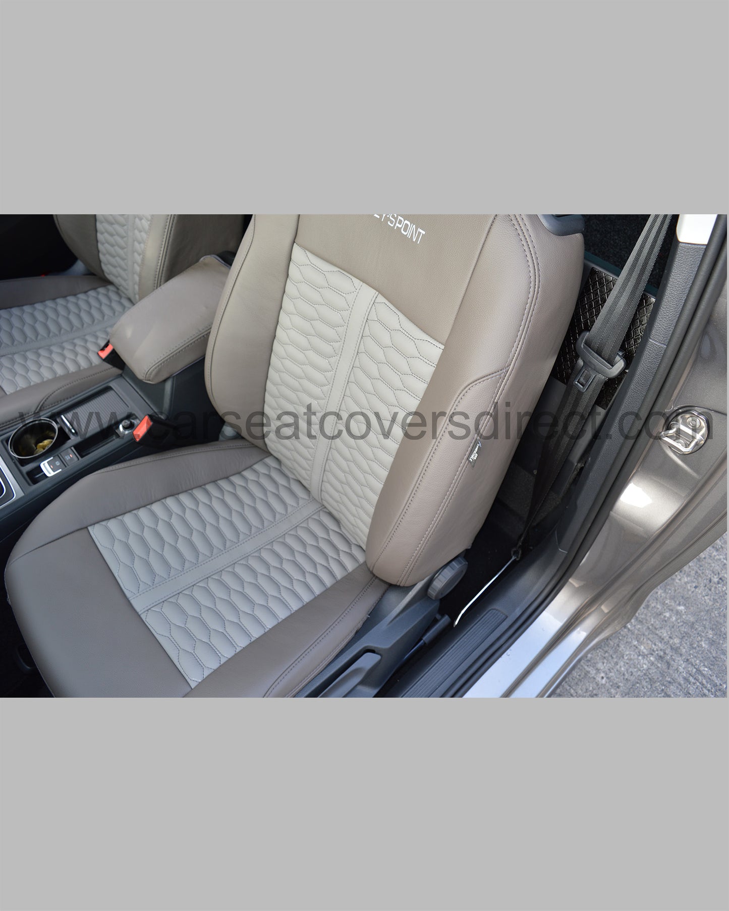 Volkswagen VW Golf MK7 Seat Covers - Leather Brown with Cream Honeycomb Centre