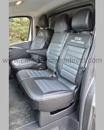 Vauxhall / Opel Vivaro Tailored Seat Covers - Black with Grey