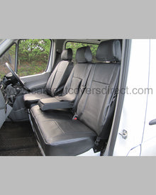 Mercedes Sprinter Crew Cab Seat Covers - Black Leatherette