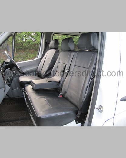 Mercedes Sprinter Crew Cab Seat Covers - Black Leatherette