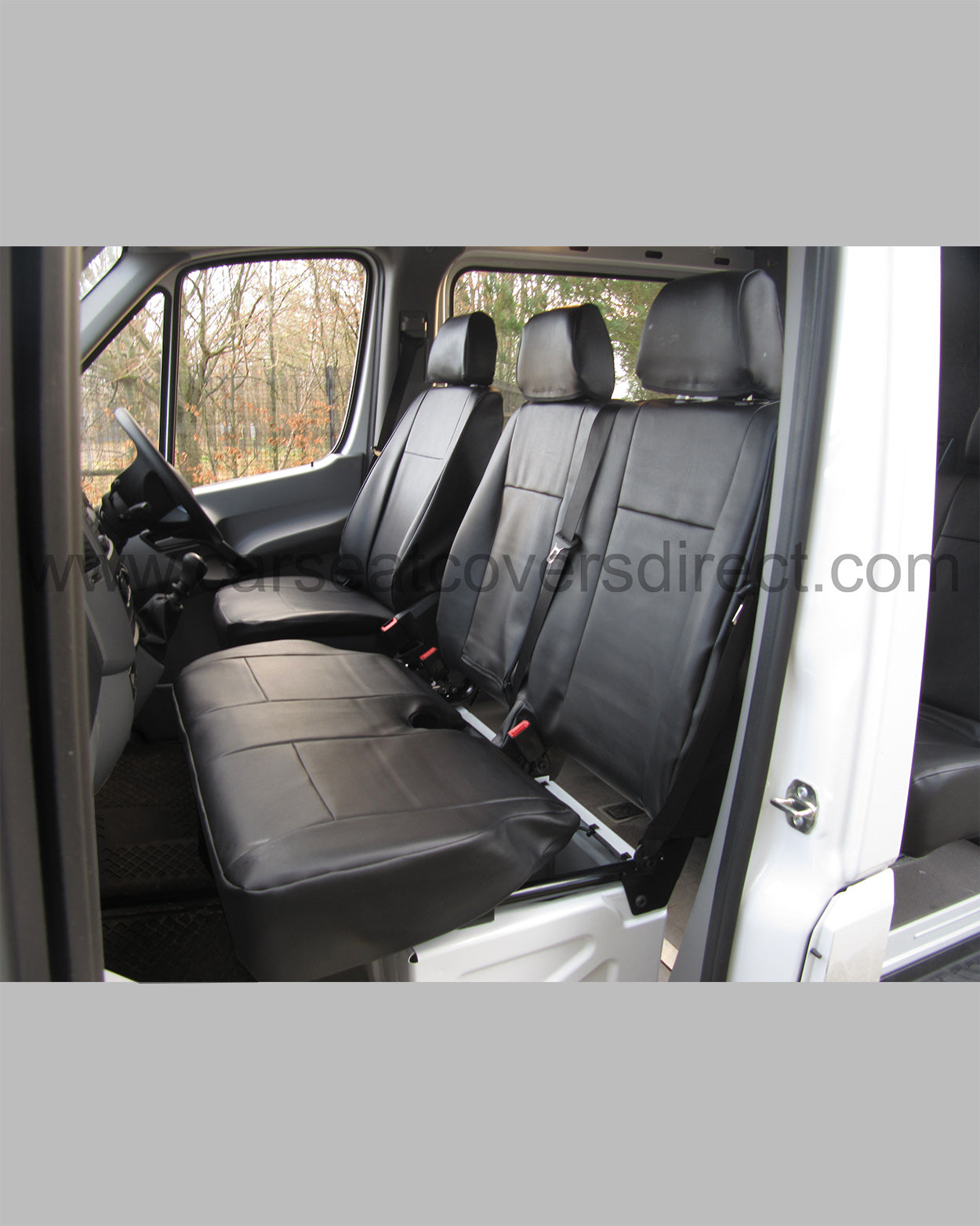 Mercedes Sprinter Crew Cab Seat Covers - Black Leatherette