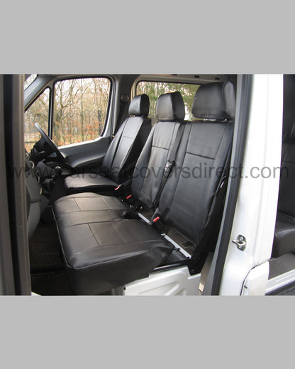 Mercedes Sprinter Crew Cab Seat Covers - Black Leatherette