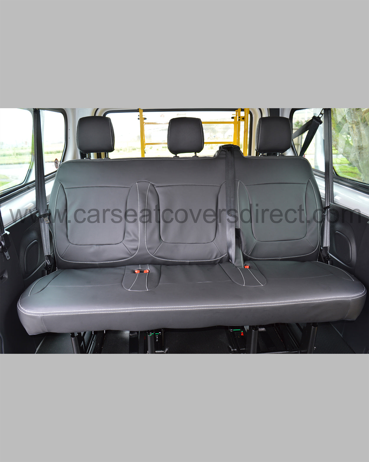 Vauxhall Vivaro 3rd Gen Seat Covers - Charcaol with Double Top Stitching (9 Seater)