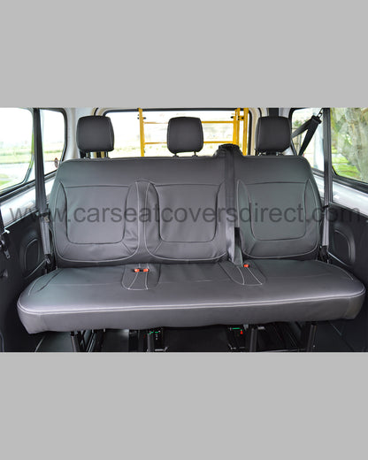 Opel Vivaro 3rd Gen Seat Covers - Charcaol with Double Top Stitching (9 Seater)