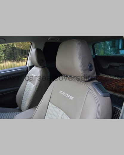 Volkswagen VW Golf MK7 Seat Covers - Leather Brown with Cream Honeycomb Centre