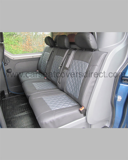 Vauxhall / Opel Vivaro Tailored Seat Covers - Charcaol with Grey Diamonds (Crew Cab)
