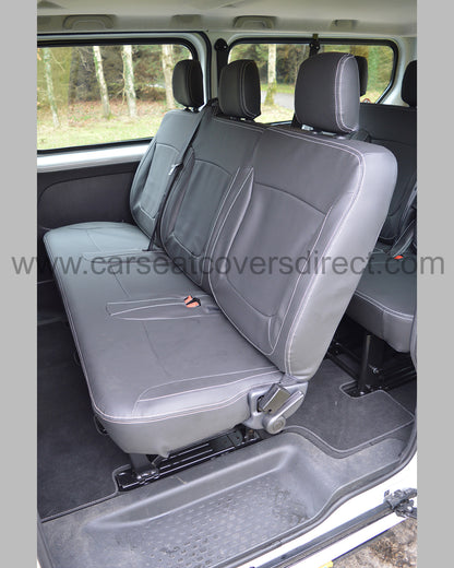Vauxhall Vivaro 3rd Gen Seat Covers - Charcaol with Double Top Stitching (9 Seater)