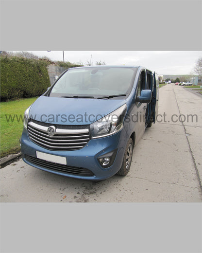 Opel Vivaro 3rd Gen Seat Covers - Charcaol with Double Top Stitching (9 Seater)