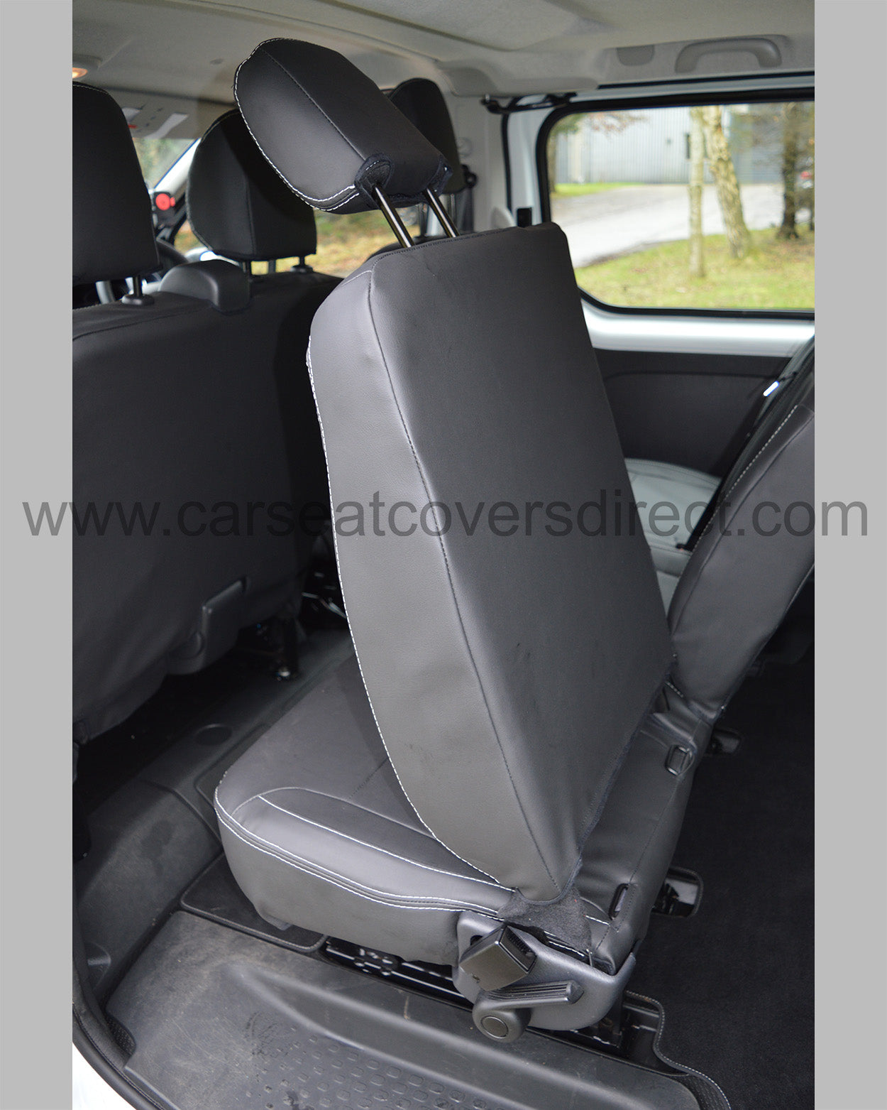 Vauxhall Vivaro 3rd Gen Seat Covers - Charcaol with Double Top Stitching (9 Seater)