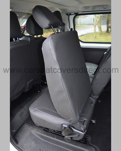 Opel Vivaro 3rd Gen Seat Covers - Charcaol with Double Top Stitching (9 Seater)