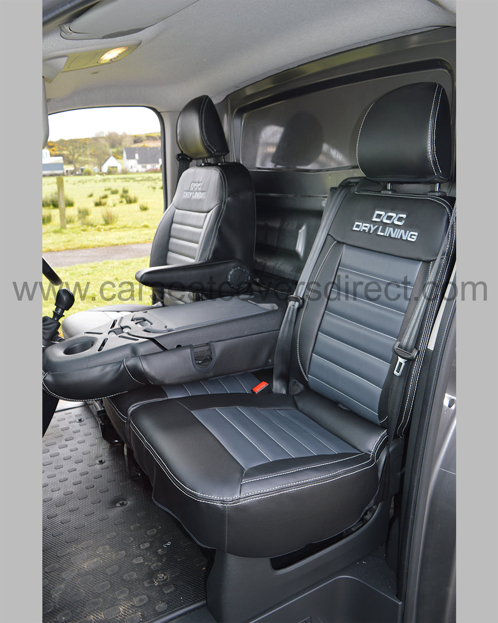 Vauxhall / Opel Vivaro Tailored Seat Covers - Black with Grey