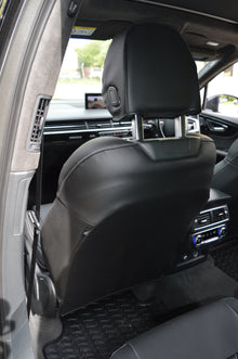 Audi Q7 4M Seat Covers (2015–2026) | Black Leatherette & Silver Diamond Stitching | Custom Made to Order