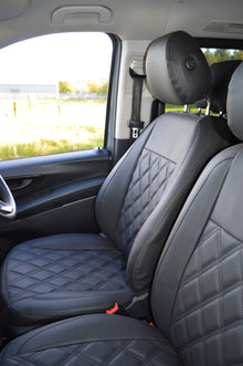 Mercedes Vito W447 Seat Covers - Charcoal Diamond Quilted (2014–Present)