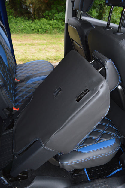 Citroën Berlingo Multispace Seat Covers (2008+) | 5 Seater | Black & Blue Leatherette | Custom Made to Order