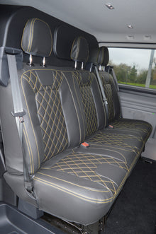 Ford Transit Custom Crew Cab Seat Covers (2024) | Black Leatherette | UK Made to Order