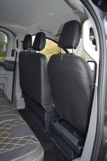 Ford Transit Custom Crew Cab Seat Covers (2024) | Black Leatherette | UK Made to Order