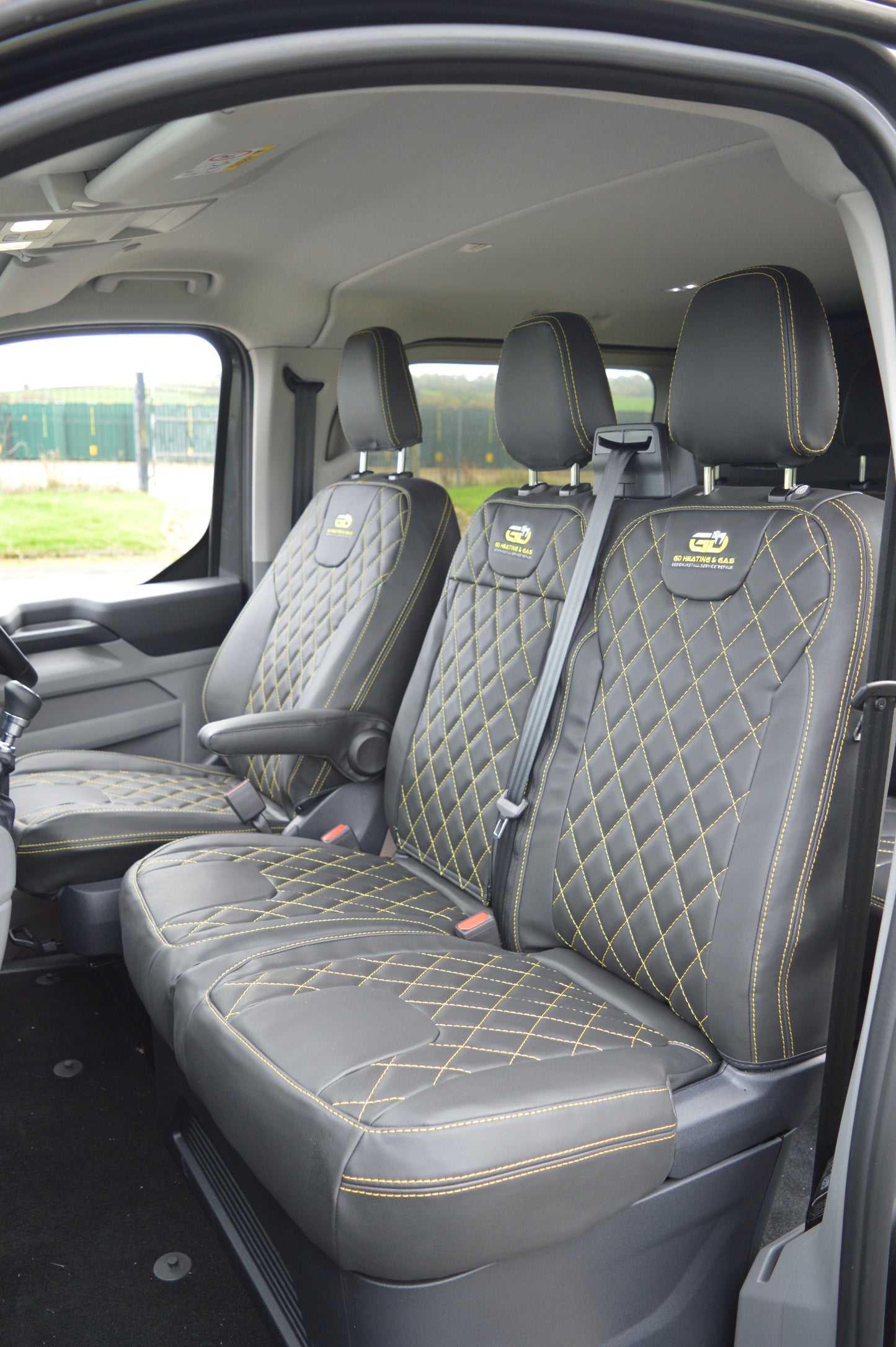 Ford Transit Custom Crew Cab Seat Covers (2024) | Black Leatherette | UK Made to Order