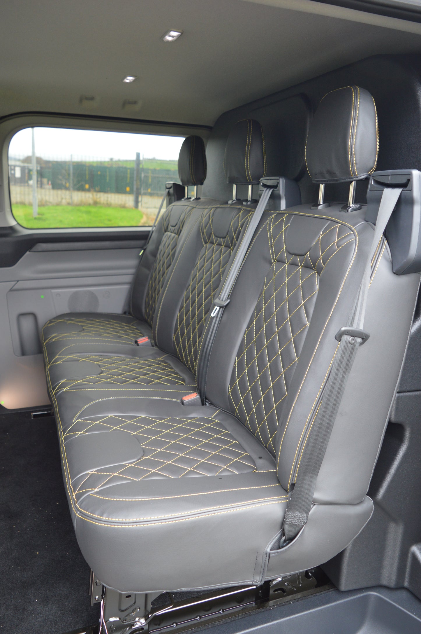 Ford Transit Custom Crew Cab Seat Covers (2024) | Black Leatherette | UK Made to Order