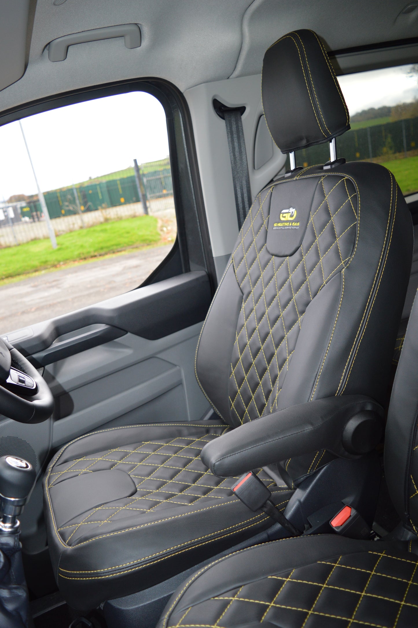 Ford Transit Custom Crew Cab Seat Covers (2024) | Black Leatherette | UK Made to Order
