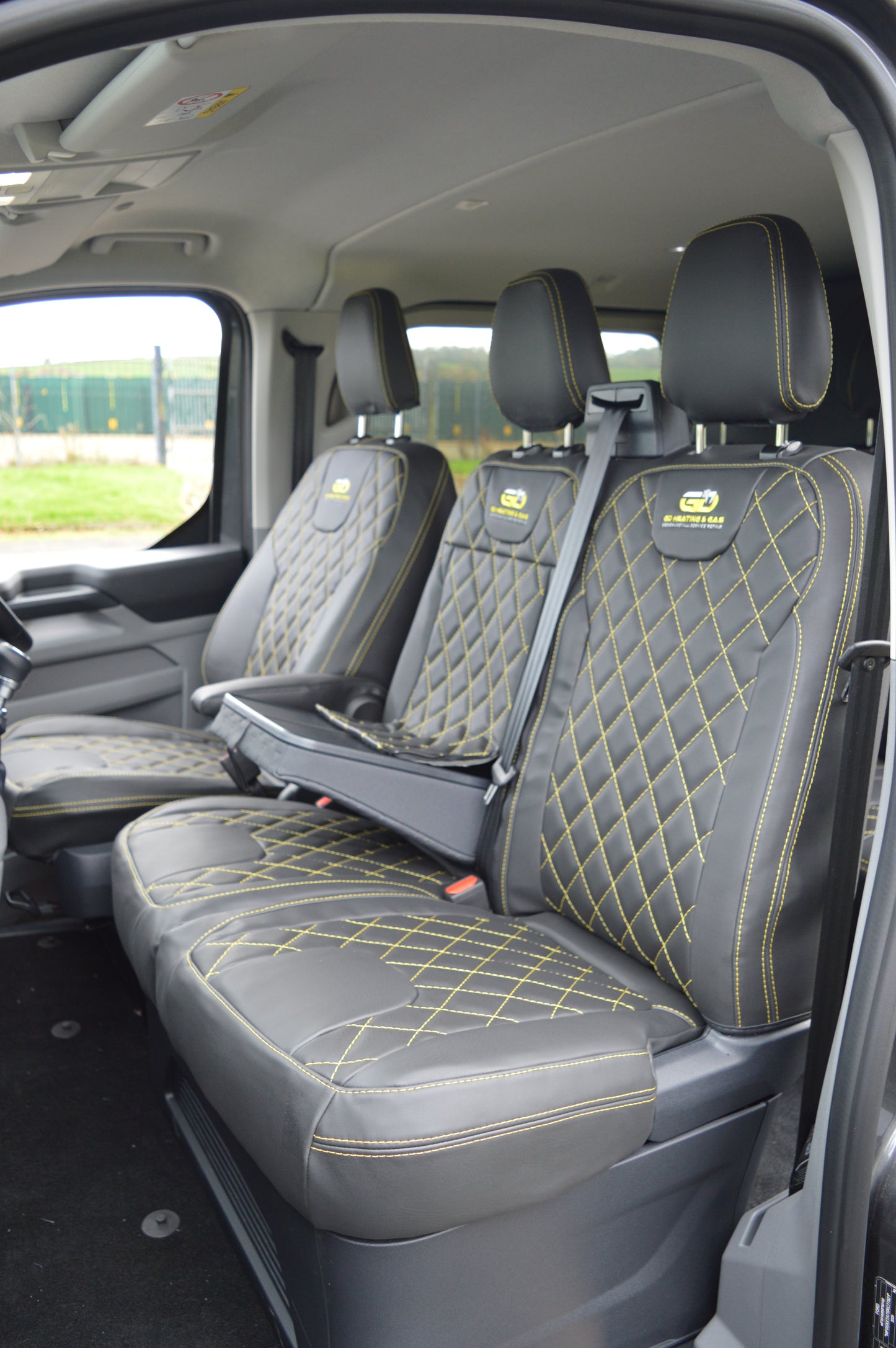 Ford Transit Custom Crew Cab Seat Covers (2024) | Black Leatherette | UK Made to Order