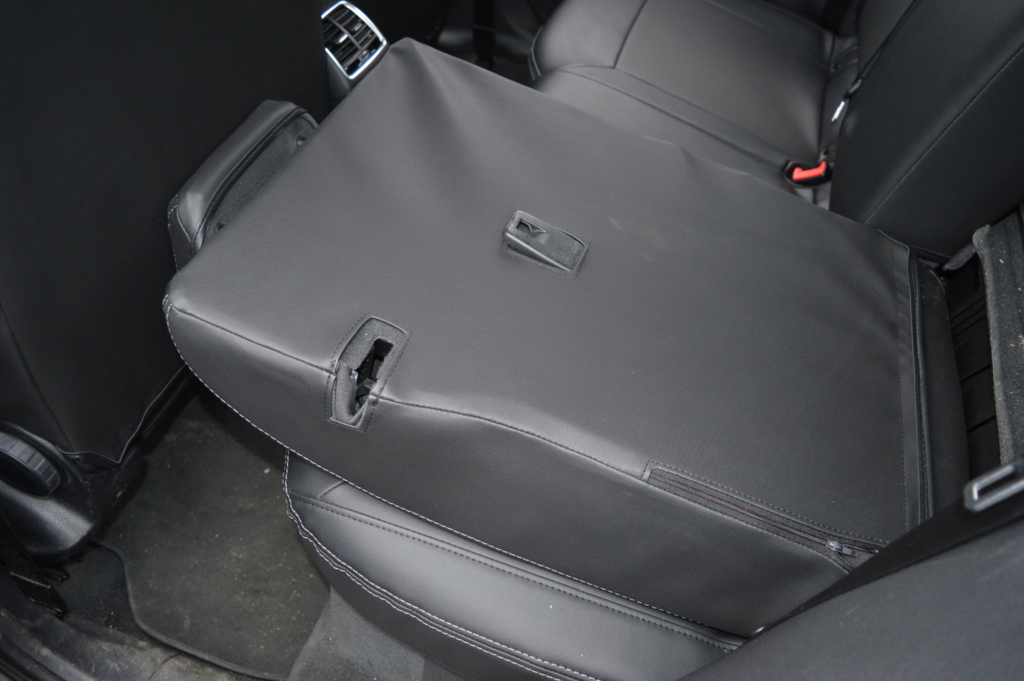 Audi Q3 8U Seat Covers (2011–2019) | Black Perforated Leatherette & Silver Stitching | Custom Made to Order