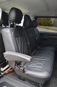Mercedes Benz Vito W447 9 Seater Seat Covers | Black Diamond Stitched Leatherette