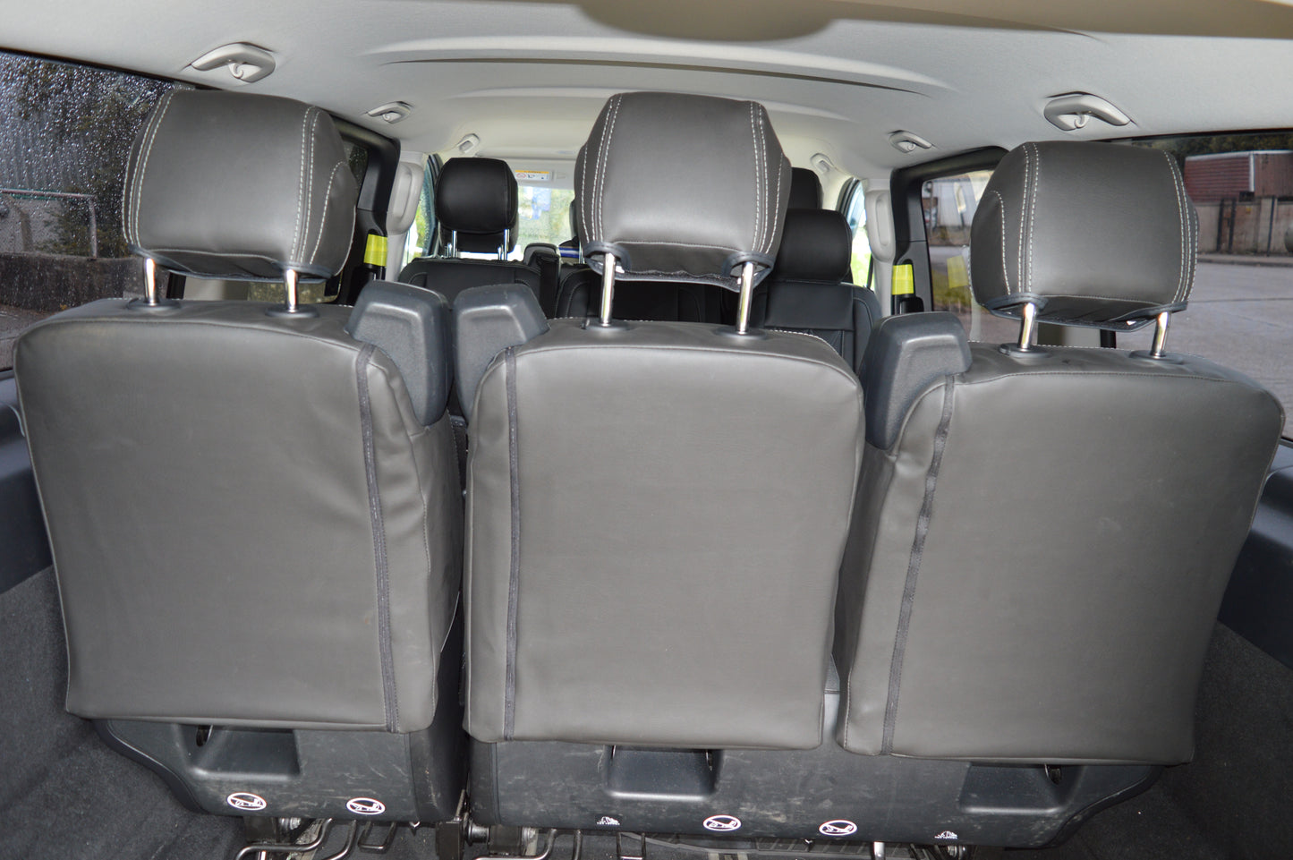 Mercedes Benz Vito W447 9 Seater Seat Covers | Black Diamond Stitched Leatherette