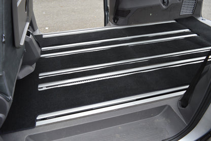 Volkswagen Multivan Tailored Rear Carpet Mat | Black with Multivan Logos | 2019–Present | Made to Order