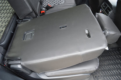Audi Q7 4M Seat Covers (2015–2026) | Black Leatherette & Silver Diamond Stitching | Custom Made to Order