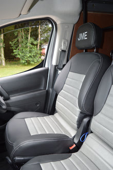 Citroën Berlingo Seat Covers (2008–2018) | Black & Grey Leatherette | Custom Made to Order