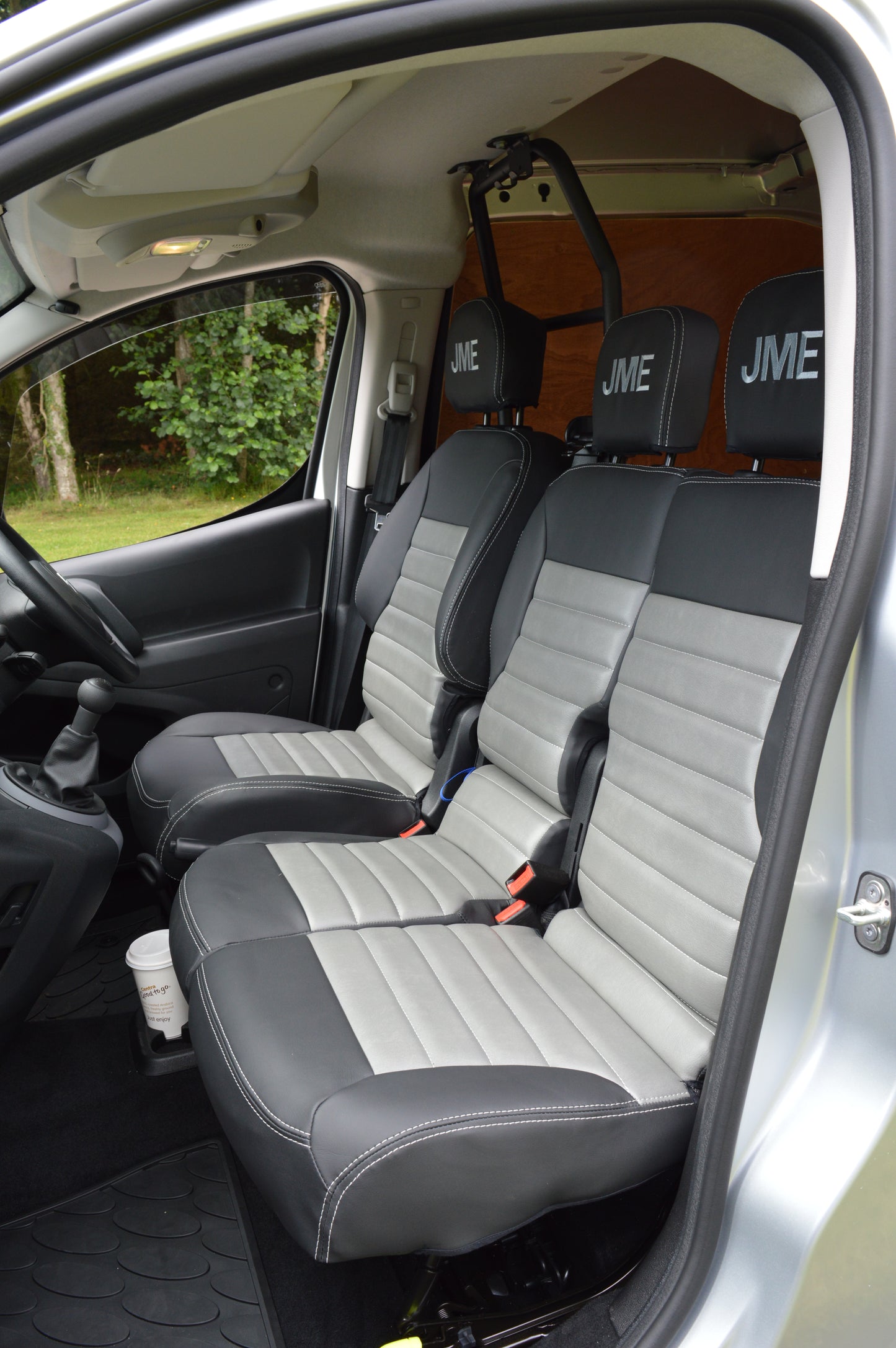Citroën Berlingo Seat Covers (2008–2018) | Black & Grey Leatherette | Custom Made to Order