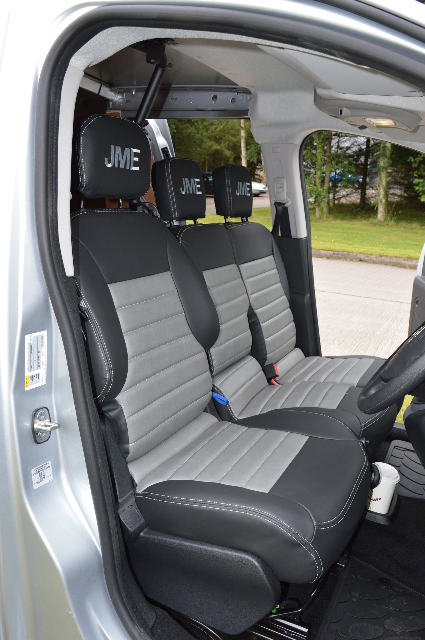 Citroën Berlingo Seat Covers (2008–2018) | Black & Grey Leatherette | Custom Made to Order
