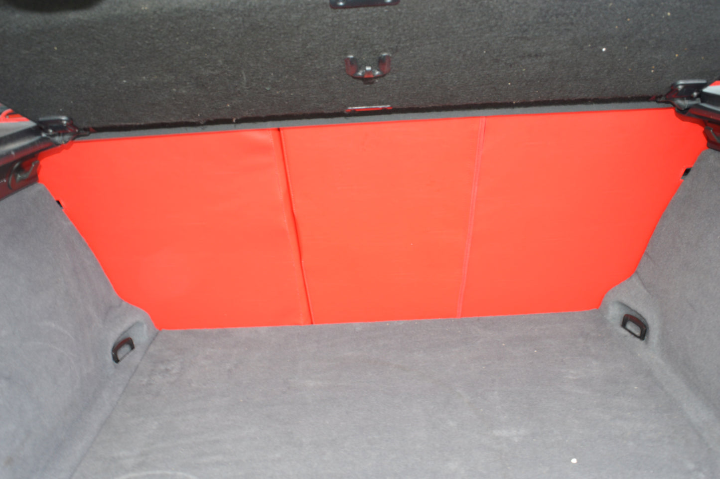 Audi A3 8P Seat Covers (2003–2012) | Red & Black Leatherette Silver Diamond Stitching | Custom Made to Order