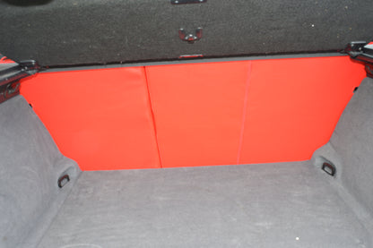 Audi A3 8P Seat Covers (2003–2012) | Red & Black Leatherette Silver Diamond Stitching | Custom Made to Order
